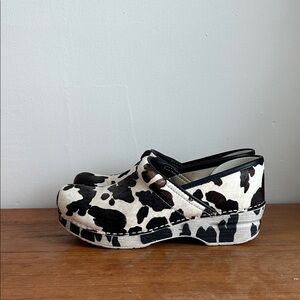 Dansko Cow Print Clogs